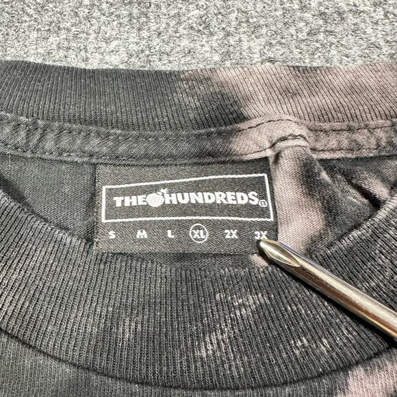 Vintage The Hundreds Mens XL Shirt Rare Adam Bomb Y2K Black Bleached - Picture 3 of 9